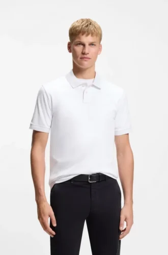 Slim-Fit-Poloshirt aus Stretch-Baumwolle mit Logo-Patch