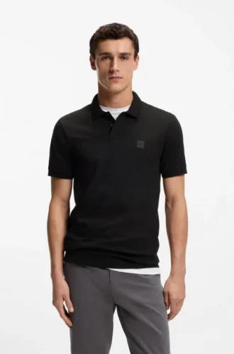 Slim-Fit-Poloshirt aus Stretch-Baumwolle mit Logo-Patch
