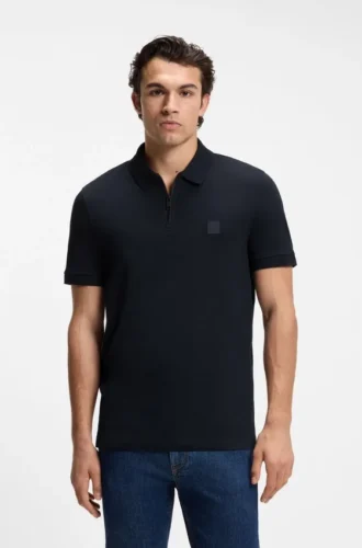 Slim-Fit-Poloshirt aus Stretch-Baumwolle mit Logo-Patch