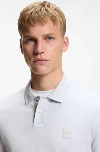 Slim-Fit-Poloshirt aus Stretch-Baumwolle mit Logo-Patch