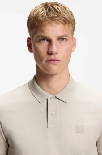 Slim-Fit-Poloshirt aus Stretch-Baumwolle mit Logo-Patch