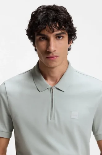 Slim-Fit-Poloshirt aus Stretch-Baumwolle mit Logo-Patch