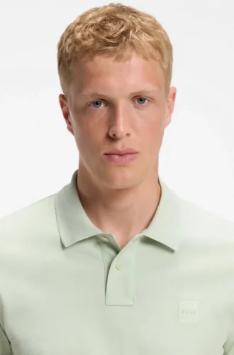 Slim-Fit-Poloshirt aus Stretch-Baumwolle mit Logo-Patch