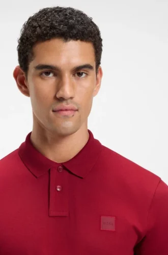 Slim-Fit-Poloshirt aus Stretch-Baumwolle mit Logo-Patch