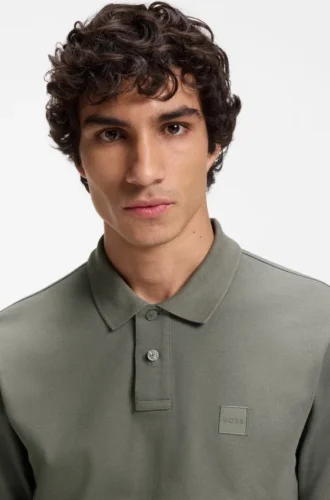 Slim-Fit-Poloshirt aus Stretch-Baumwolle mit Logo-Patch