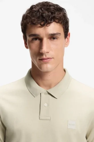 Slim-Fit-Poloshirt aus Stretch-Baumwolle mit Logo-Patch