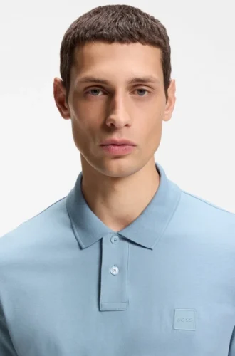 Slim-Fit-Poloshirt aus Stretch-Baumwolle mit Logo-Patch