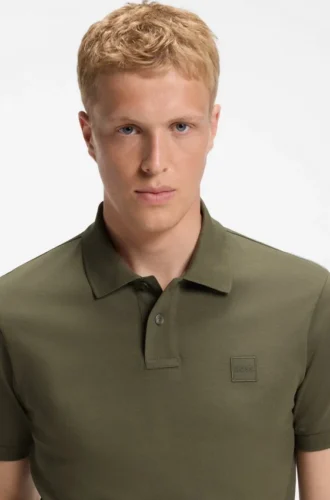 Slim-Fit-Poloshirt aus Stretch-Baumwolle mit Logo-Patch
