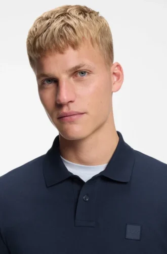 Slim-Fit-Poloshirt aus Stretch-Baumwolle mit Logo-Patch