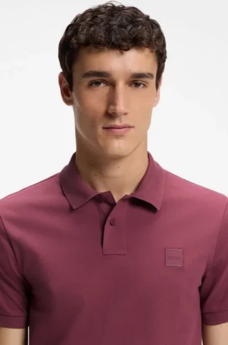 Slim-Fit-Poloshirt aus Stretch-Baumwolle mit Logo-Patch