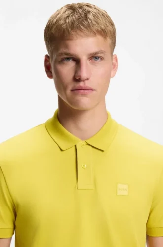 Slim-Fit-Poloshirt aus Stretch-Baumwolle mit Logo-Patch