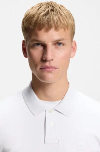 Slim-Fit-Poloshirt aus Stretch-Baumwolle mit Logo-Patch