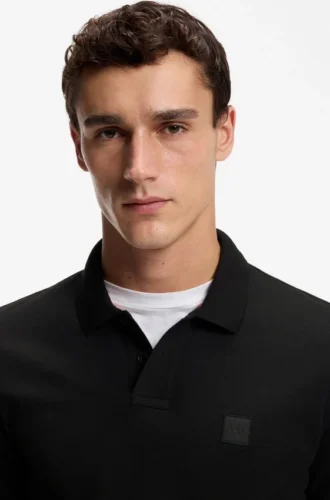 Slim-Fit-Poloshirt aus Stretch-Baumwolle mit Logo-Patch