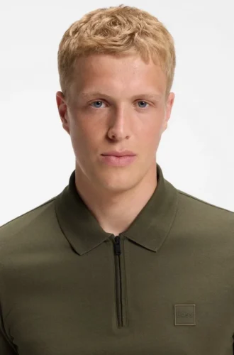 Slim-Fit-Poloshirt aus Stretch-Baumwolle mit Logo-Patch