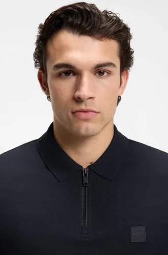 Slim-Fit-Poloshirt aus Stretch-Baumwolle mit Logo-Patch