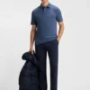 Slim-Fit-Poloshirt aus Stretch-Baumwolle mit Logo-Patch