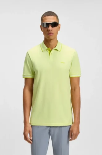 Slim-Fit-Poloshirt aus Stretch-Baumwolle mit Logo und Streifen
