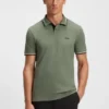 Slim-Fit-Poloshirt aus Stretch-Baumwolle mit Logo und Streifen