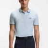 Slim-Fit-Poloshirt aus Stretch-Baumwolle mit Logo und Streifen