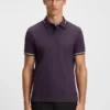 Slim-Fit-Poloshirt aus Stretch-Baumwolle mit Logo und Streifen