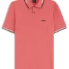 Slim-Fit-Poloshirt aus Stretch-Baumwolle mit Logo und Streifen