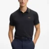 Slim-Fit-Poloshirt aus Stretch-Baumwolle mit Logo und Streifen