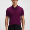 Slim-Fit-Poloshirt aus Stretch-Baumwolle mit Logo und Streifen