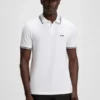 Slim-Fit-Poloshirt aus Stretch-Baumwolle mit Logo und Streifen