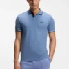 Slim-Fit-Poloshirt aus Stretch-Baumwolle mit Logo und Streifen