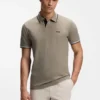 Slim-Fit-Poloshirt aus Stretch-Baumwolle mit Logo und Streifen