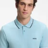 Slim-Fit-Poloshirt aus Stretch-Baumwolle mit Logo und Streifen