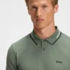 Slim-Fit-Poloshirt aus Stretch-Baumwolle mit Logo und Streifen