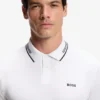 Slim-Fit-Poloshirt aus Stretch-Baumwolle mit Logo und Streifen