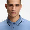 Slim-Fit-Poloshirt aus Stretch-Baumwolle mit Logo und Streifen