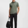 Slim-Fit-Poloshirt aus Stretch-Baumwolle mit Logo und Streifen