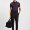 Slim-Fit-Poloshirt aus Stretch-Baumwolle mit Logo und Streifen