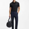 Slim-Fit-Poloshirt aus Stretch-Baumwolle mit Logo und Streifen