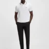 Slim-Fit-Poloshirt aus Stretch-Baumwolle mit Logo und Streifen
