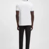 Slim-Fit-Poloshirt aus Stretch-Baumwolle mit Logo und Streifen