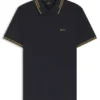 Slim-Fit-Poloshirt aus Stretch-Baumwolle mit Logo und Streifen