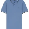 Slim-Fit-Poloshirt aus Stretch-Baumwolle mit Logo und Streifen