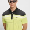 Slim-Fit-Poloshirt aus Stretch-Baumwolle mit Quick-Dry-Funktion