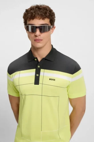 Slim-Fit-Poloshirt aus Stretch-Baumwolle mit Quick-Dry-Funktion