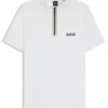 Slim-Fit-Poloshirt aus Stretch-Mesh mit Reißverschluss am Kragen