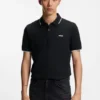 Slim-Fit-Poloshirt mit gesticktem Logo aus Stretch-Baumwolle