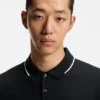 Slim-Fit-Poloshirt mit gesticktem Logo aus Stretch-Baumwolle