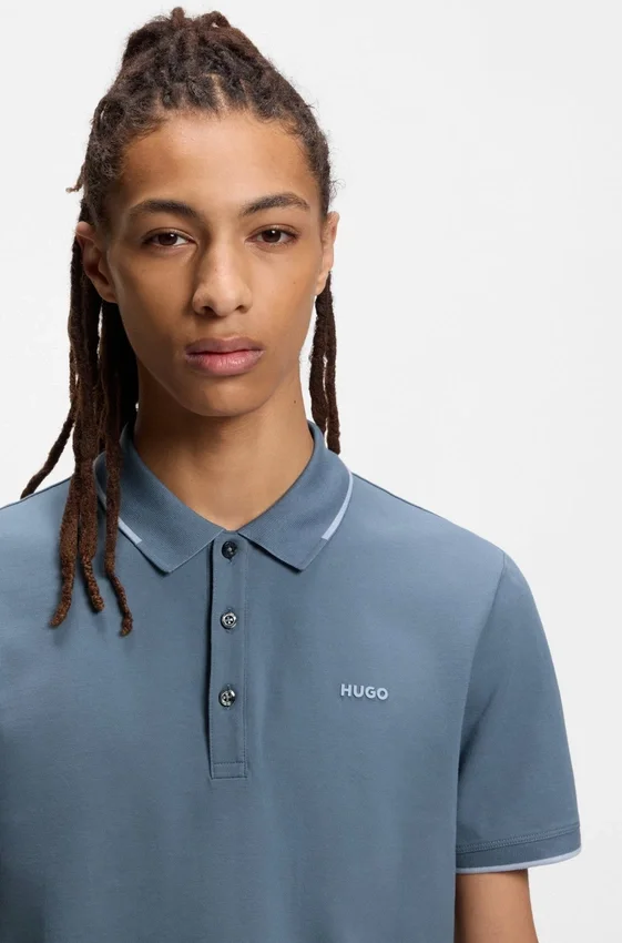 Slim-Fit-Poloshirt mit gesticktem Logo aus Stretch-Baumwolle Slim-Fit-Poloshirt mit gesticktem Logo aus Stretch-Baumwolle