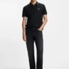 Slim-Fit-Poloshirt mit gesticktem Logo aus Stretch-Baumwolle