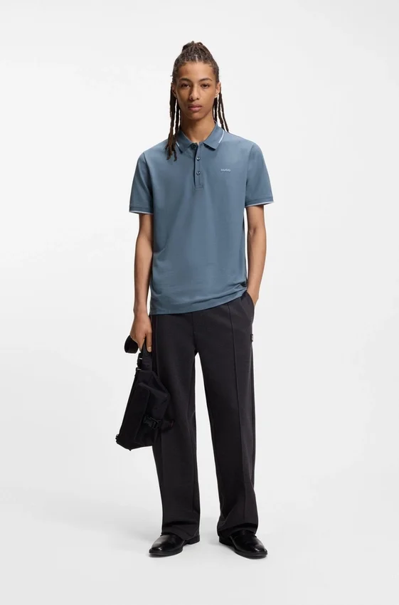 Slim-Fit-Poloshirt mit gesticktem Logo aus Stretch-Baumwolle Slim-Fit-Poloshirt mit gesticktem Logo aus Stretch-Baumwolle