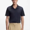 Slim-Fit-Poloshirt mit Johnny-Kragen aus Stretch-Baumwolle